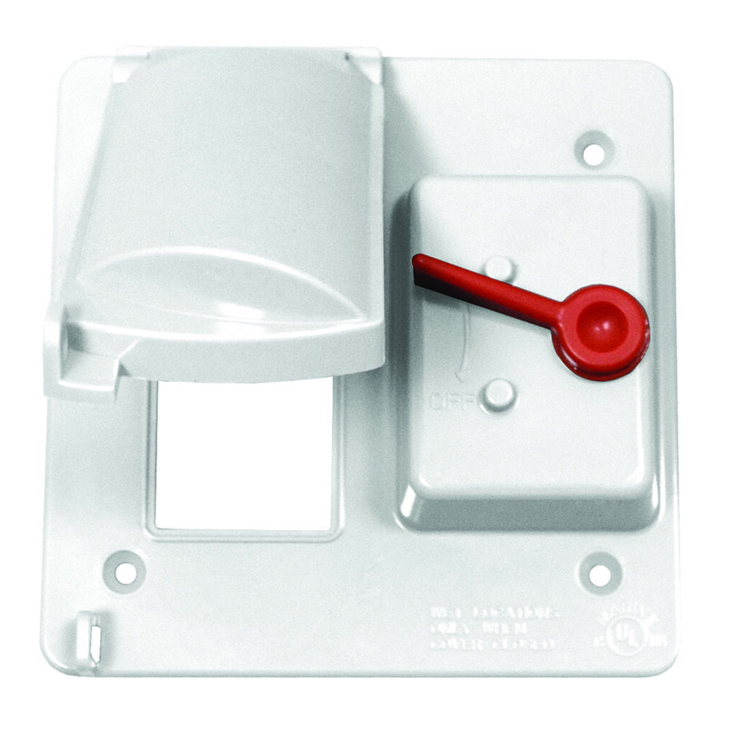 2-Gang Plastic GFCI/Toggle Combo — White