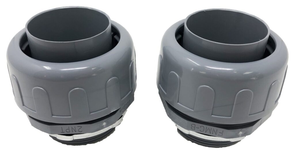 Straight Liquid Tight Connector, 2" — Gray