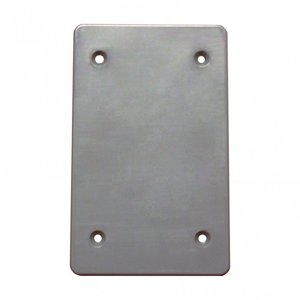 1-Gang Plastic Blank Cover — Gray