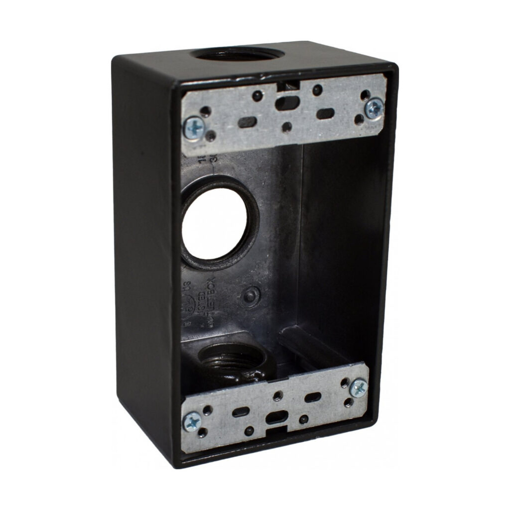 1-Gang Rectangular Box (3) 3/4" Holes — Bronze