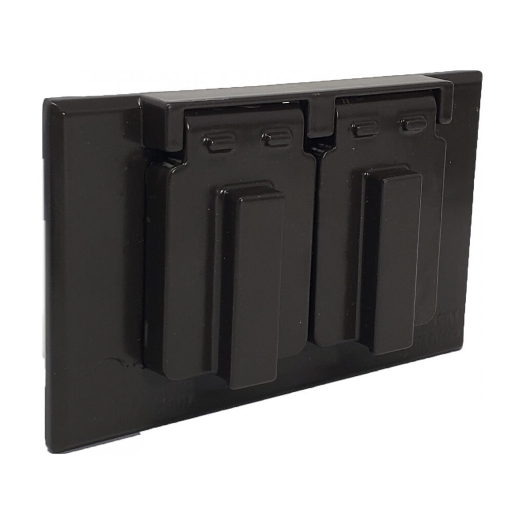 Horizontal Duplex Weatherproof Box Cover — Bronze