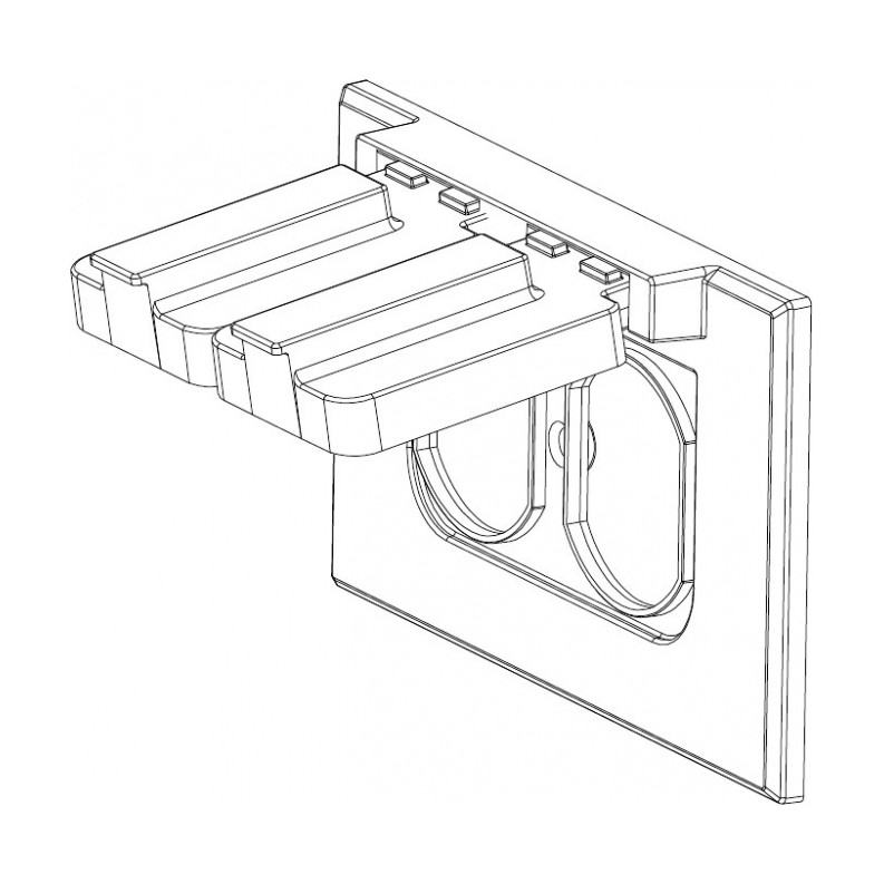 Horizontal Duplex Weatherproof Box Cover — White