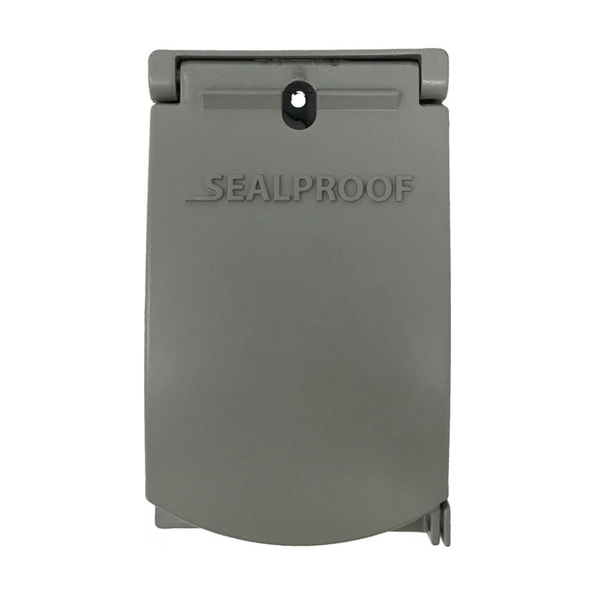 1-Gang Weatherproof Box Cover 10 in 1 Vertical — Gray