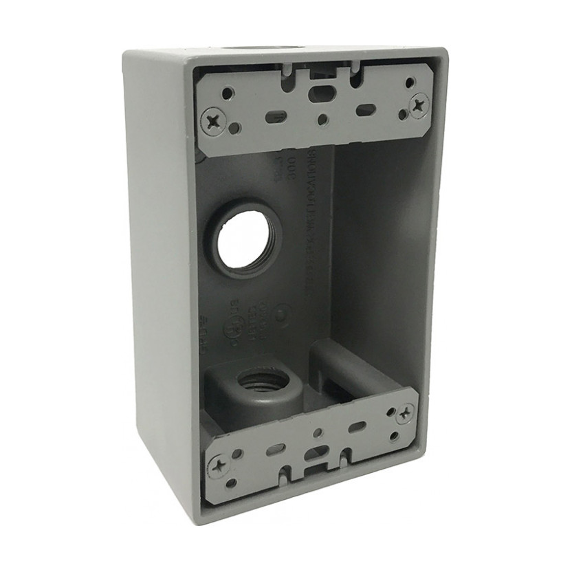 1-Gang Rectangular Deep Box (3) 1/2″ Holes — Superflex part 1GDB350