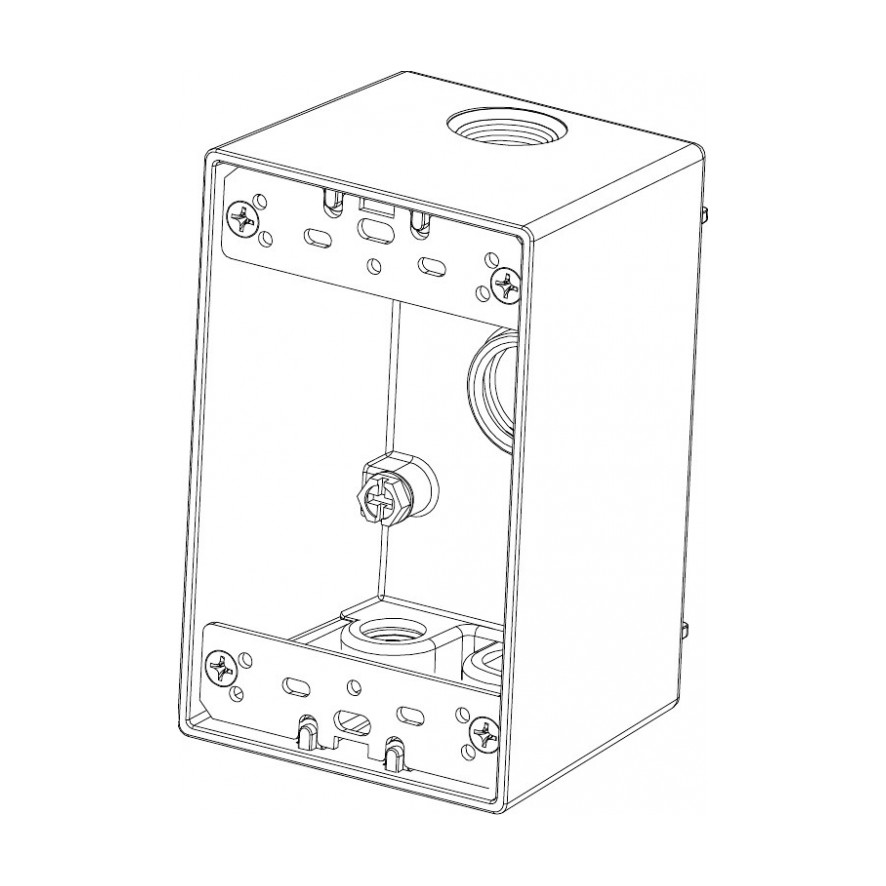 1-Gang Deep Box (4) 1/2" Holes