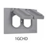 Horizontal Duplex Weatherproof Box Cover — Gray — Superflex part 1GCHD
