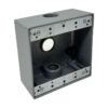 2-Gang Box (3) 3/4″ Holes — Gray — Superflex part 2GB375