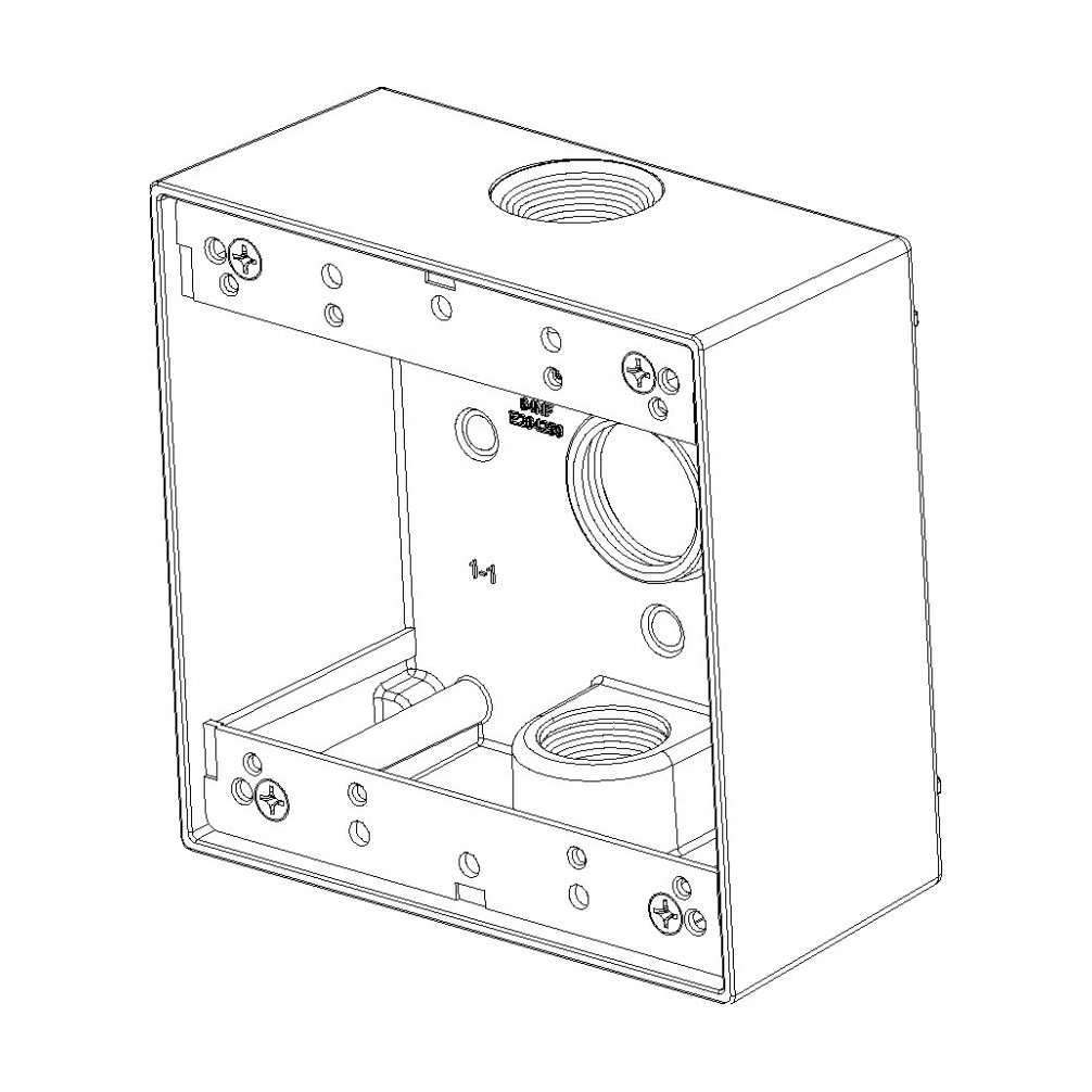 2-Gang Box (3) 3/4" Holes — Bronze