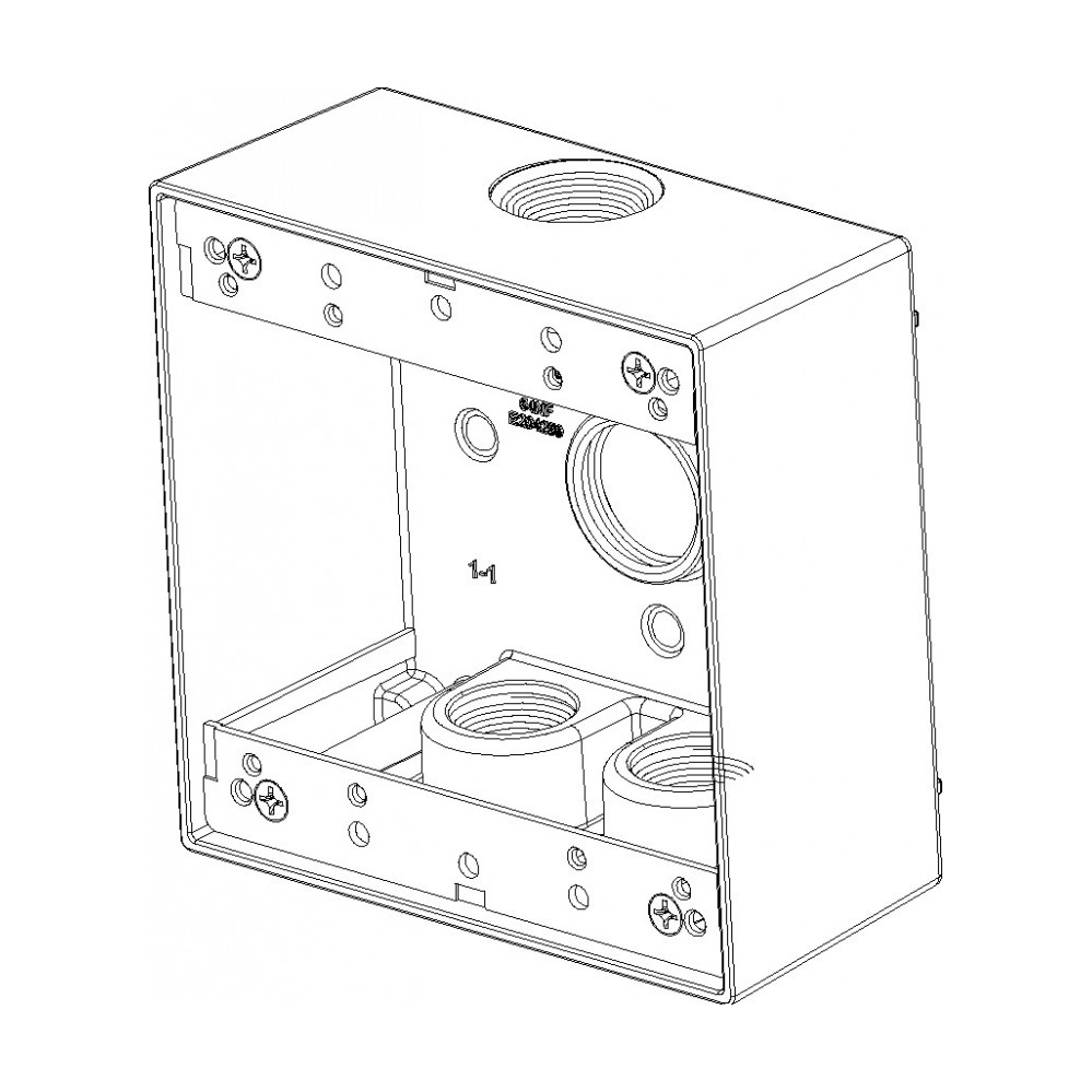 2-Gang Box (4) 3/4" Holes