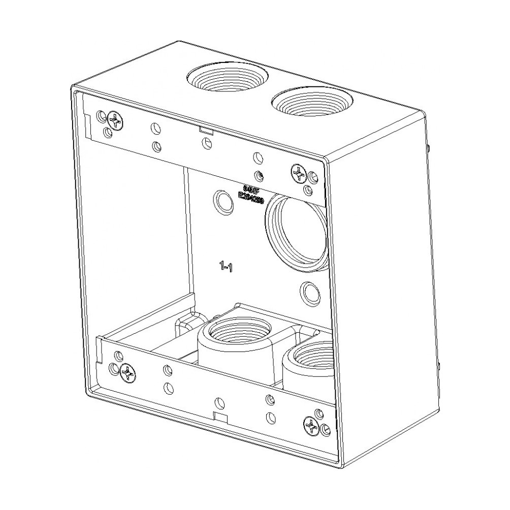 2-Gang Box (5) 3/4" Holes