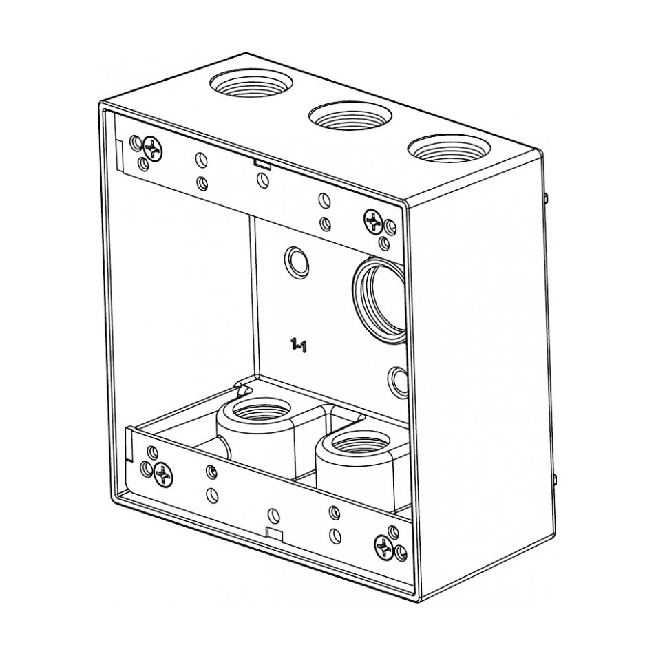 2-Gang Box (7) 1/2" Holes