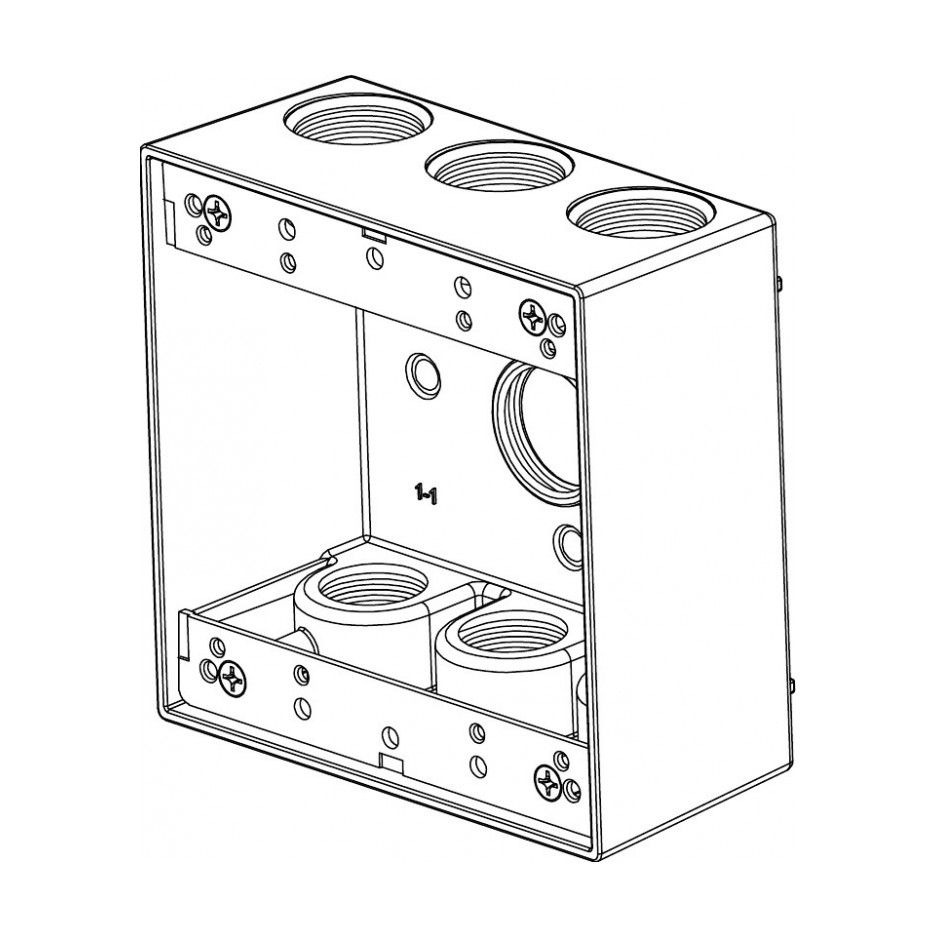 2-Gang Box (7) 3/4" Holes