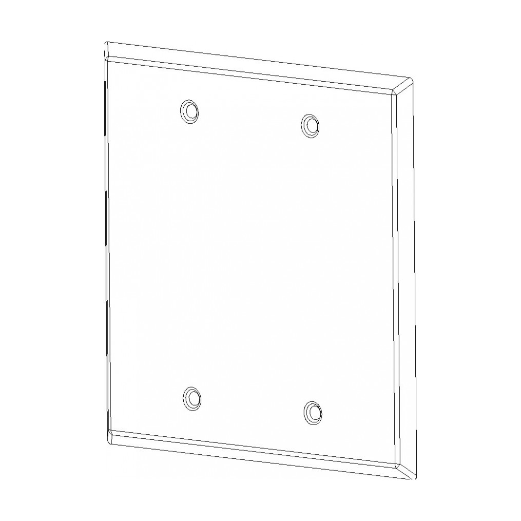 2-Gang Blank Cover — White