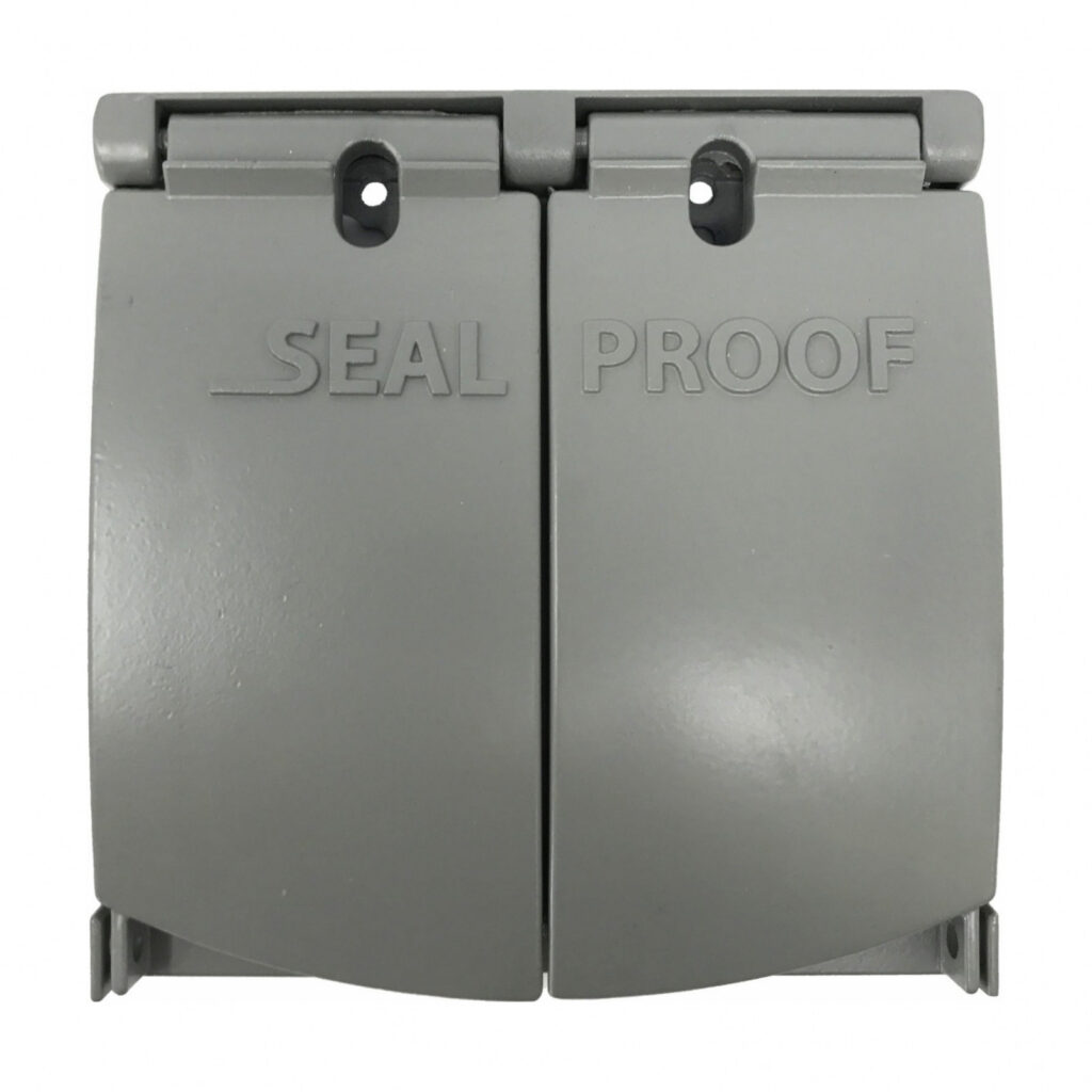 2-Gang Weatherproof Box Cover 25 in 1 — Gray