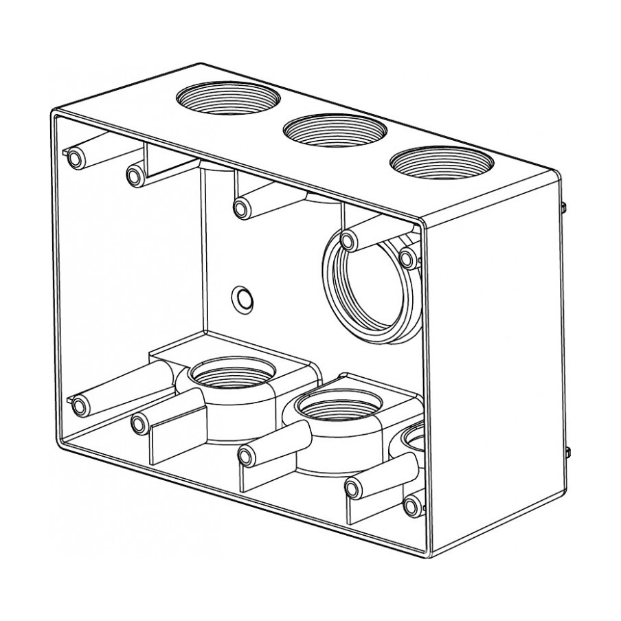 3-Gang Box (7) 1" Holes
