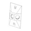 Three 1/2″ Hole Rectangular Cover — Black — Superflex part LHC3HBK