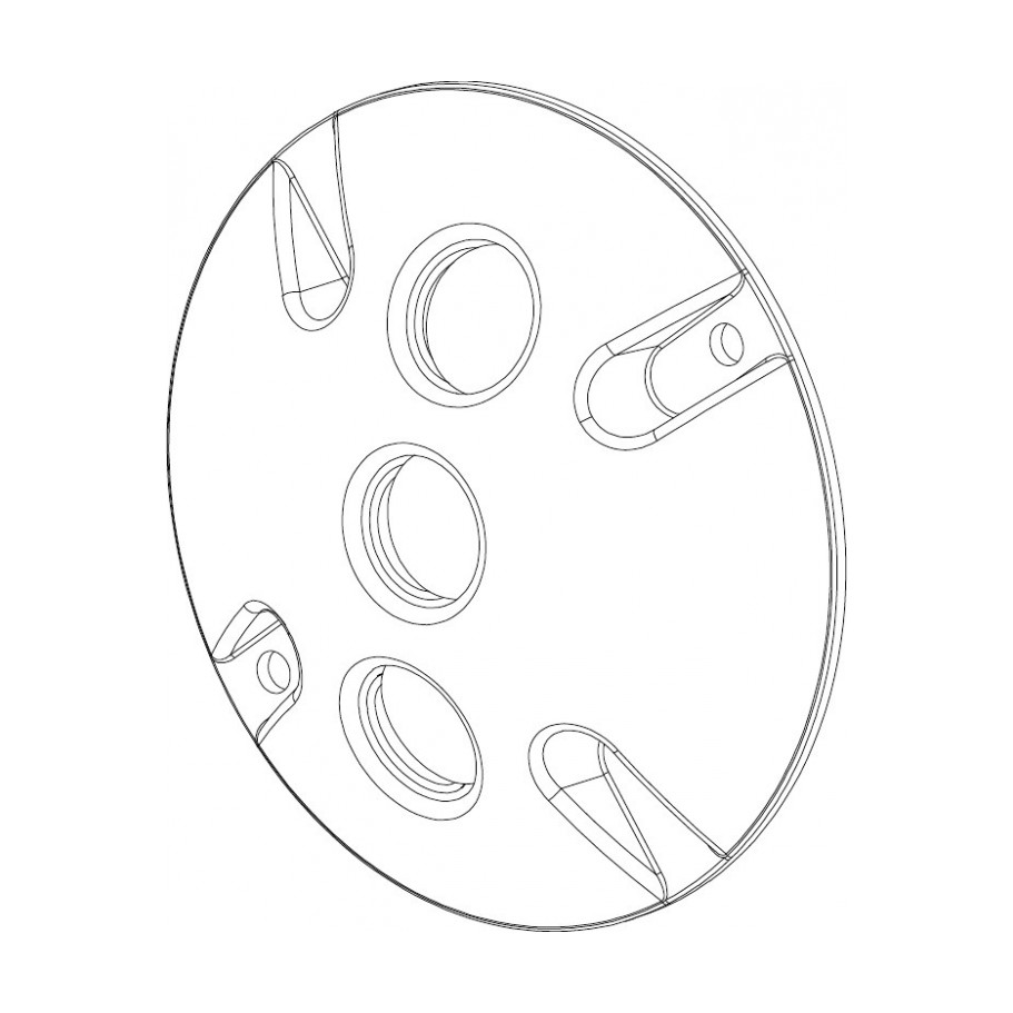 Three 1/2" Hole Round Cover — White
