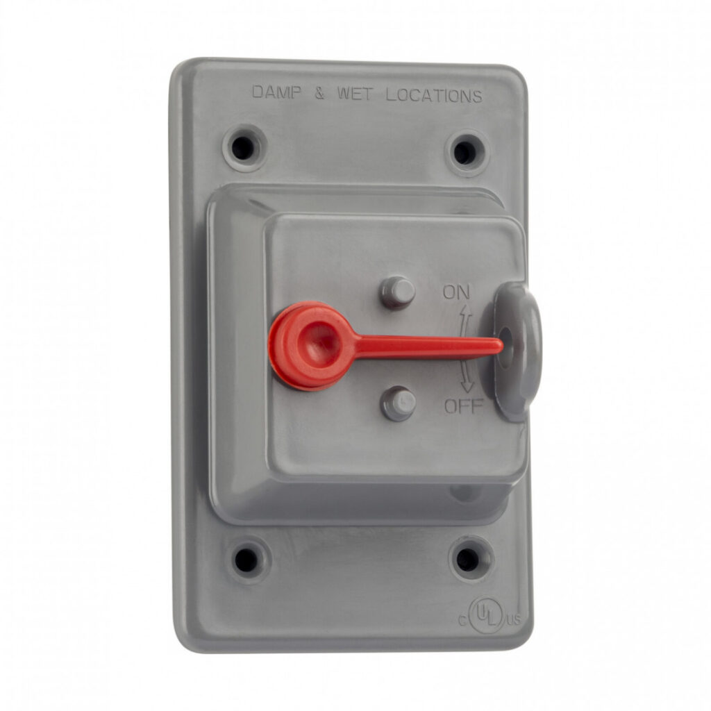 1-Gang Plastic Toggle Cover — Gray