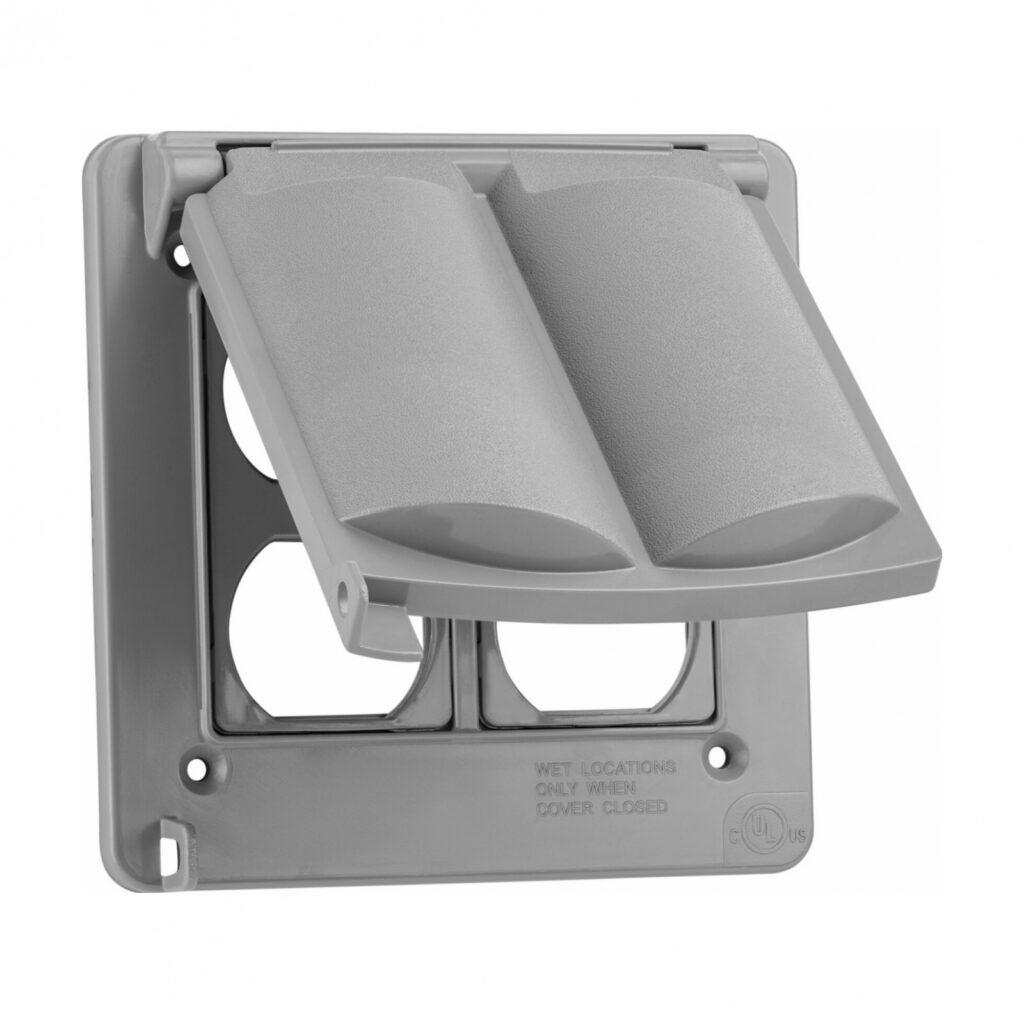 2-Gang Plastic Universal Cover — Gray