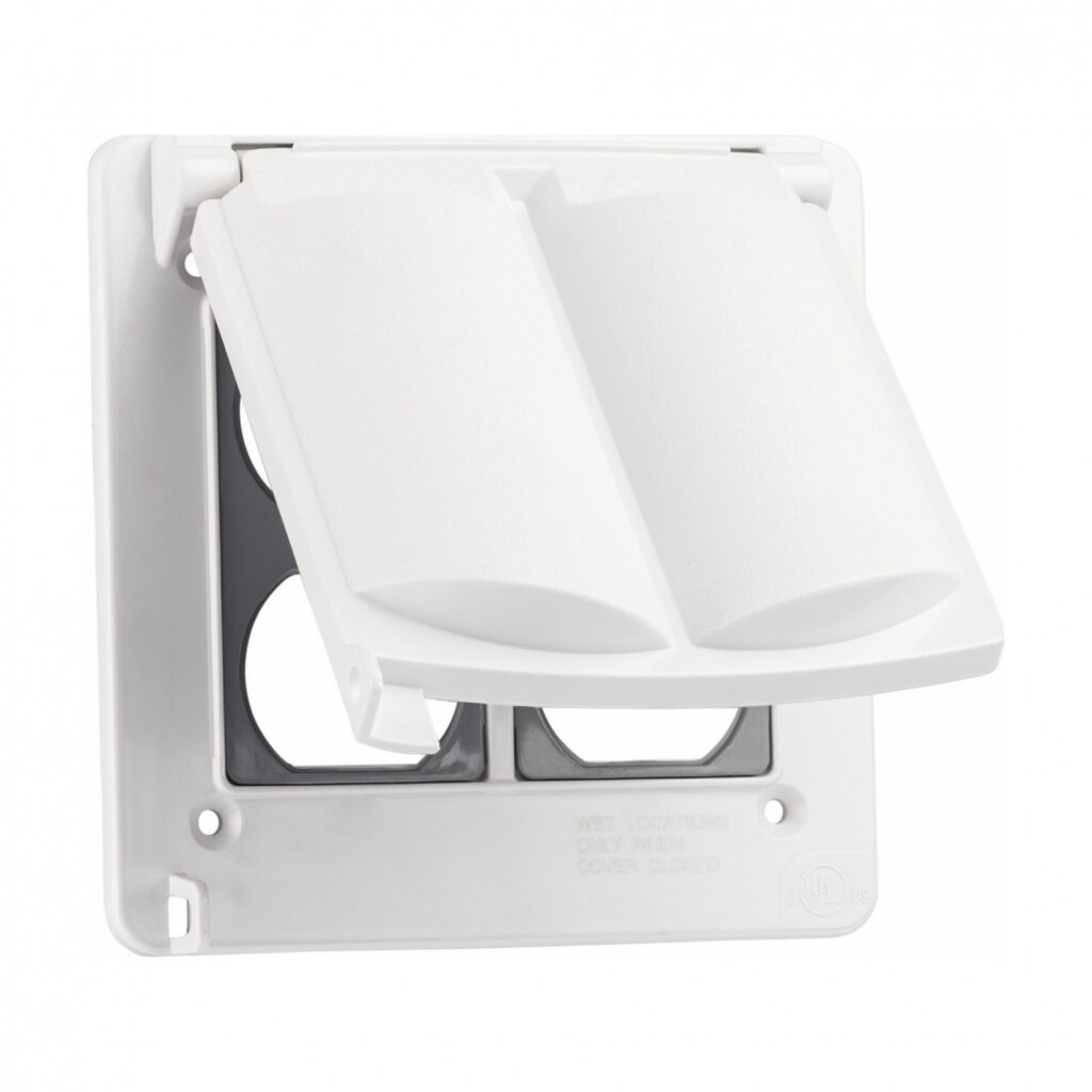 2-Gang Plastic Universal Cover — White