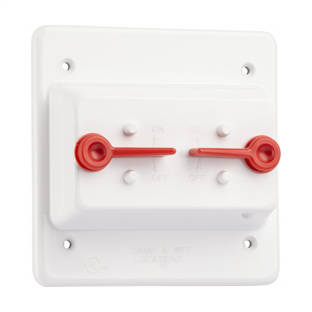 2-Gang Plastic Toggle Cover — White