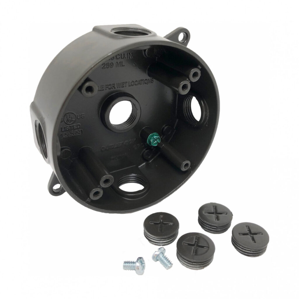 Round Box (5) 1/2" Holes — Bronze