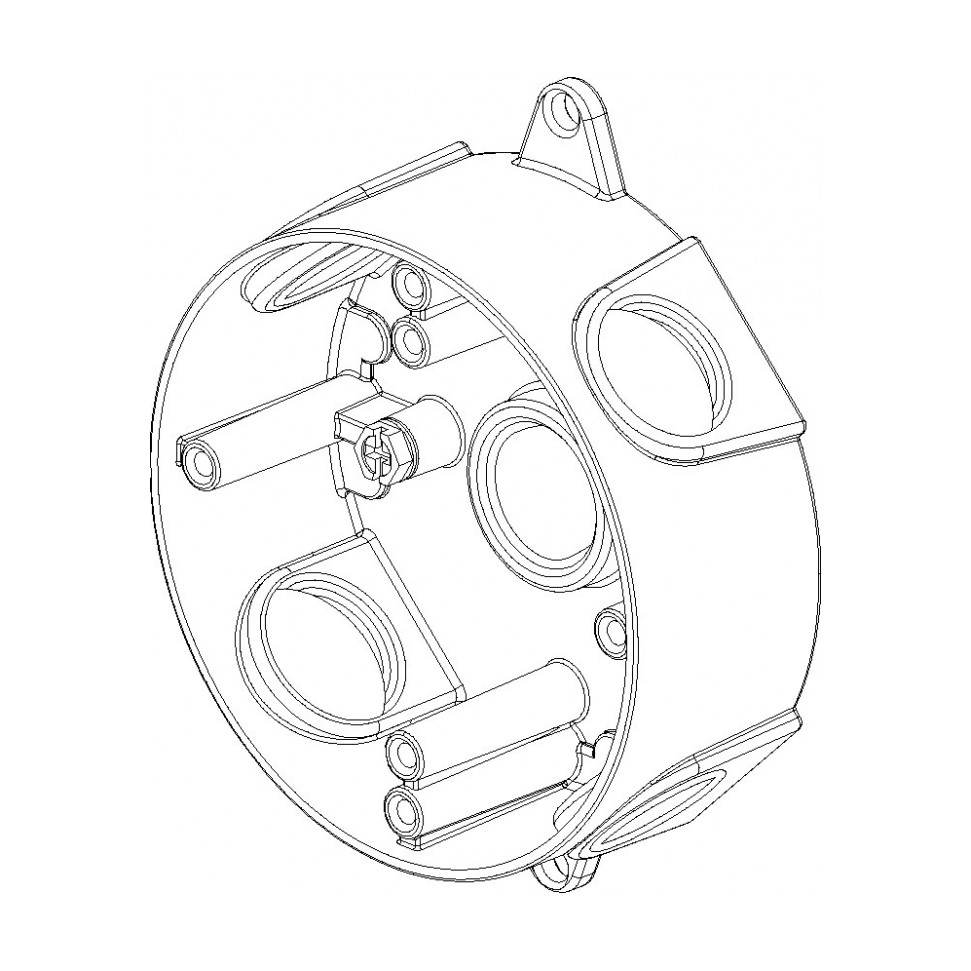 Round Box (5) 3/4" Holes — Gray